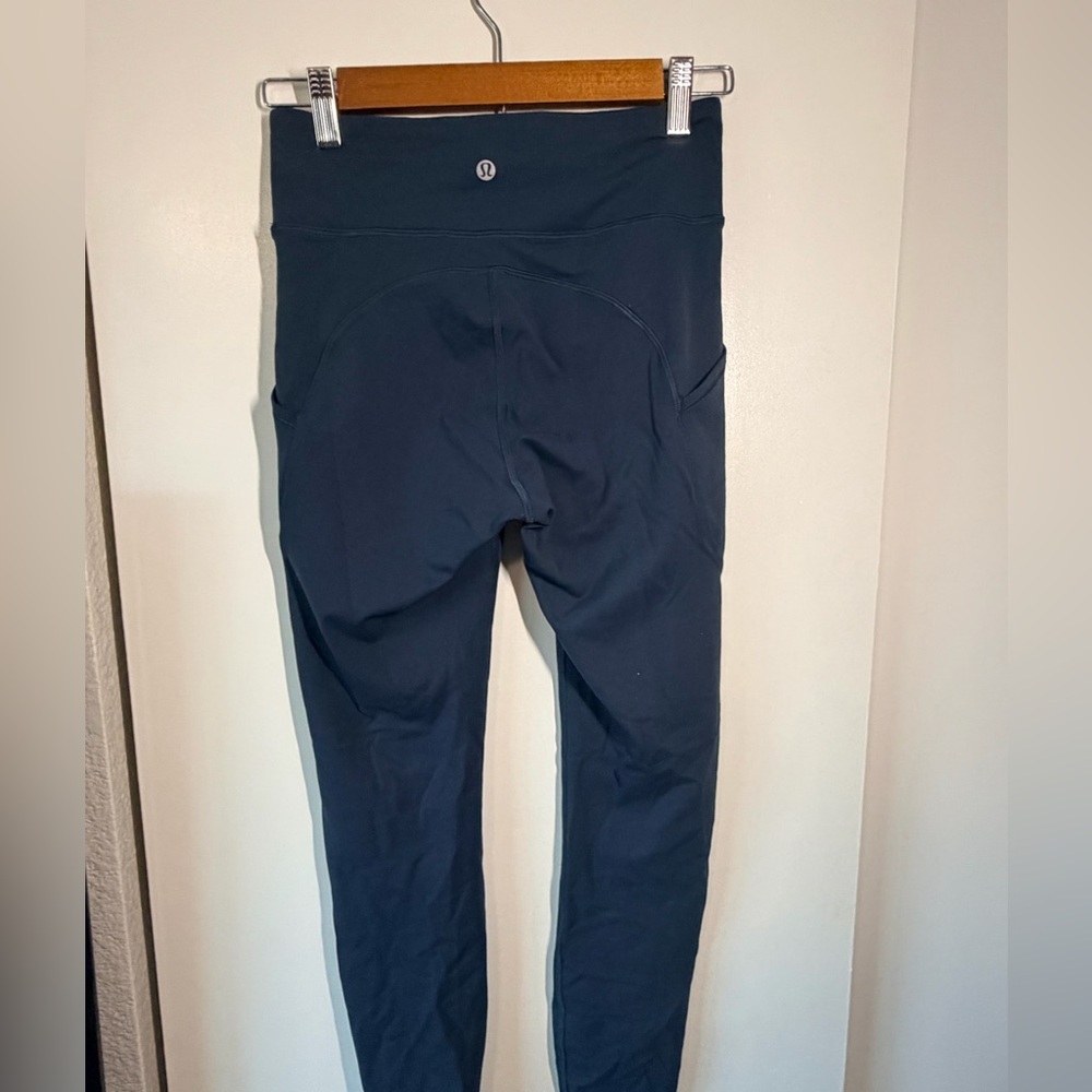 Lululemon WonderTrain Dark Teal Leggings with Pockets